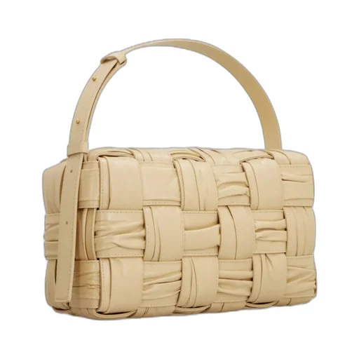 Brick Cassette Knitted Detail Shoulder Bag