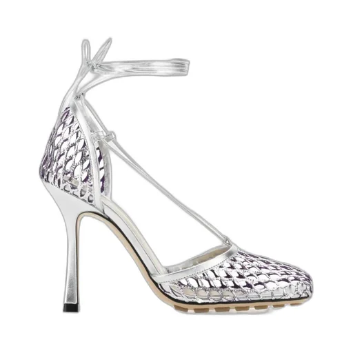 Stretched Lace-Up Sandals