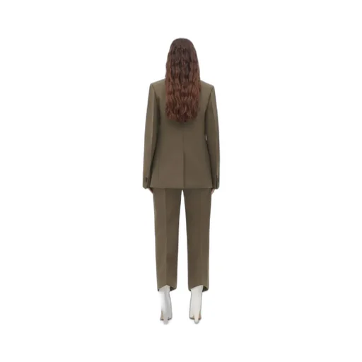 Tight Wool Casual Jacket With Curved Sleeves