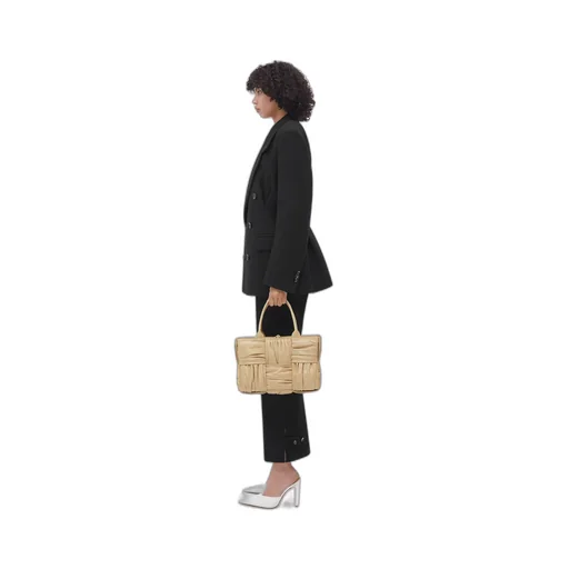 Arco Woven Pleated Tote Bag