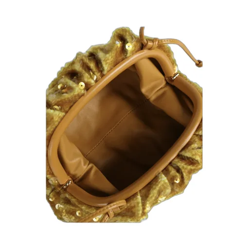 Sequin-Embellished Ruched Crossbody Bag