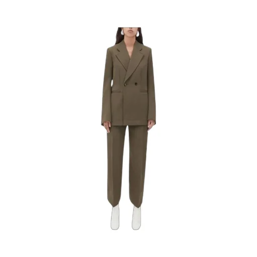 Tight Wool Casual Jacket With Curved Sleeves