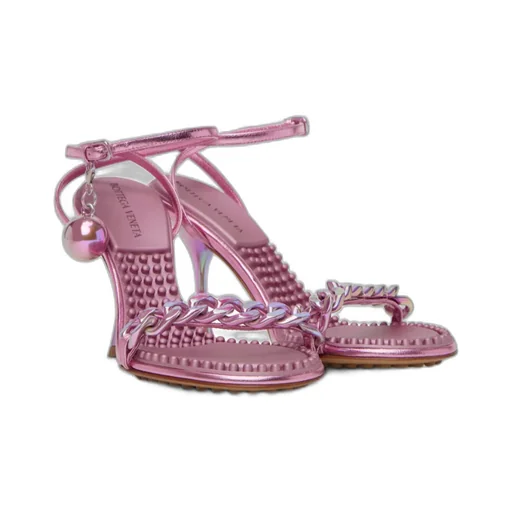 Beaded High-Heeled Sandals