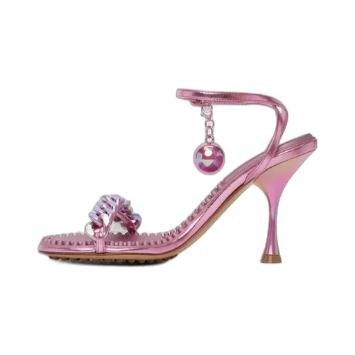 Beaded High-Heeled Sandals