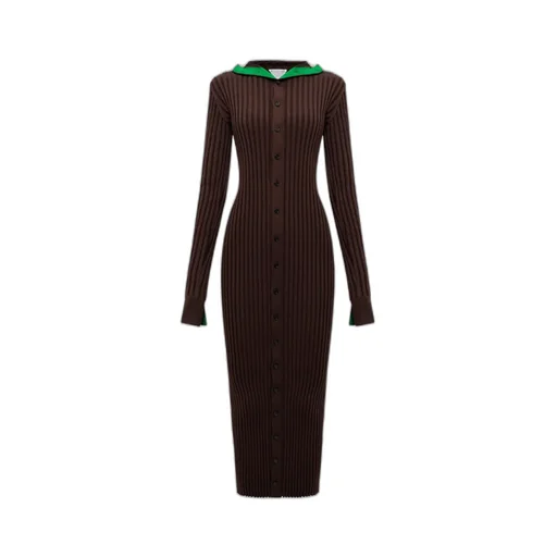 Lightweight Ribbed Hooded Dress