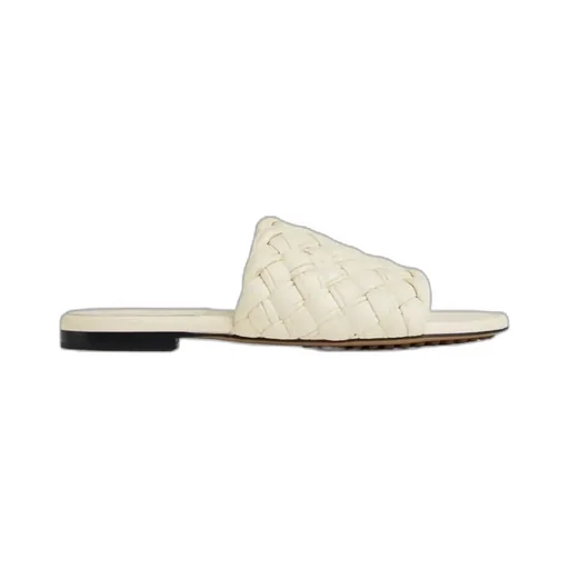 Logo Pleated Flat Bottom Sandals