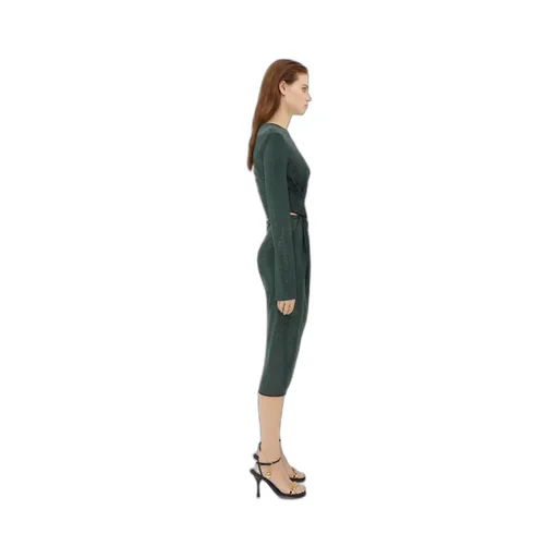 Logo Rivet Decoration Long-Sleeved Dress