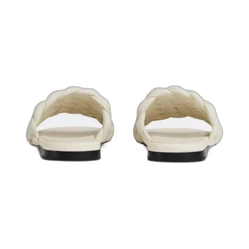 Logo Pleated Flat Bottom Sandals