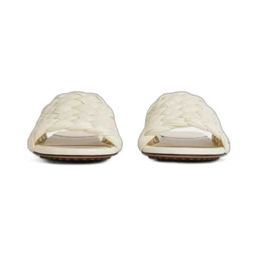 Logo Pleated Flat Bottom Sandals