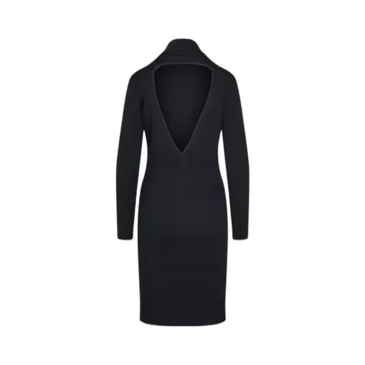 Open Back Turtleneck Knitted Dress