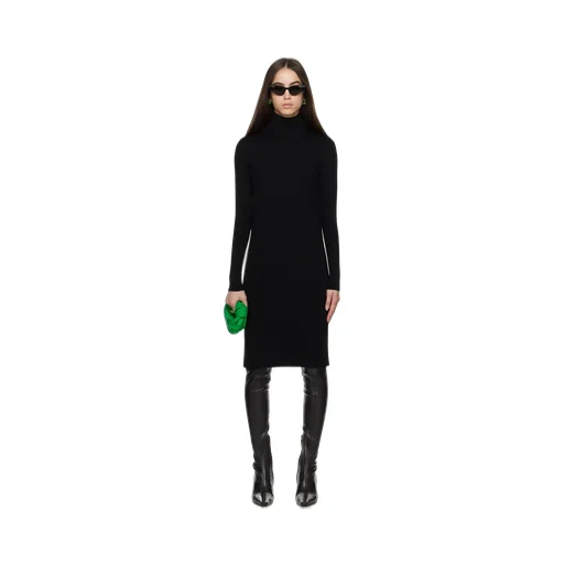 Open Back Turtleneck Knitted Dress