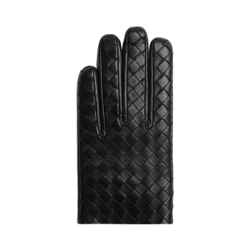 Intreciato Knitted Leather Gloves