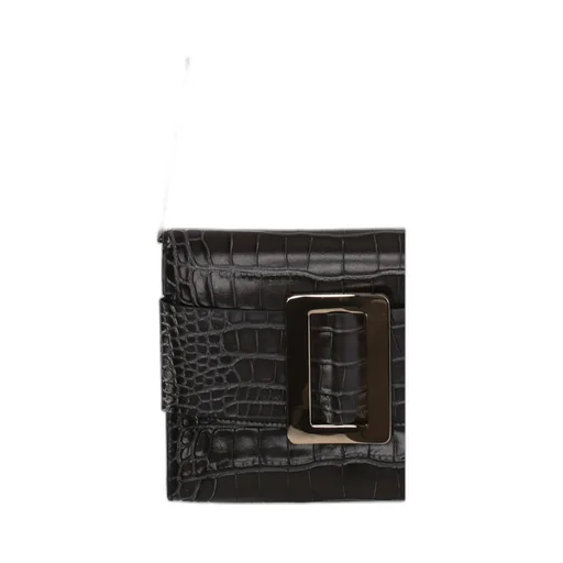 Buckle Detailed Embossed Crossbody Bag
