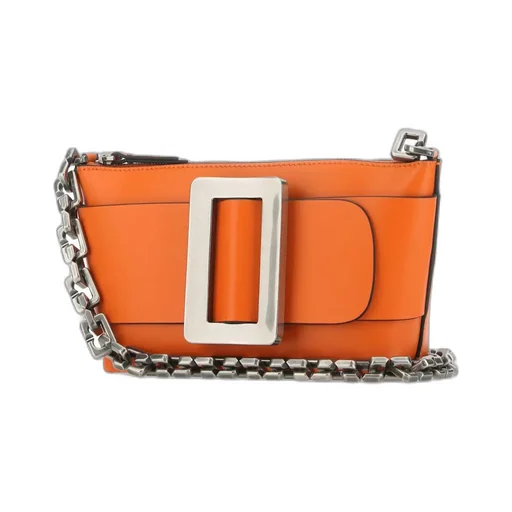 Pouchette Buckle Detail Chained Shoulder Bag
