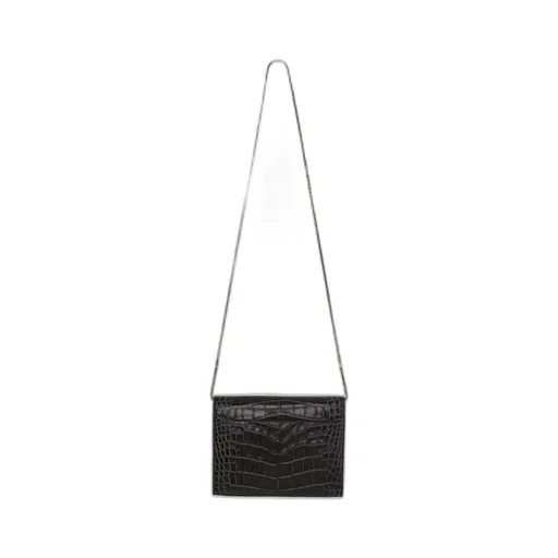 Buckle Detailed Embossed Crossbody Bag
