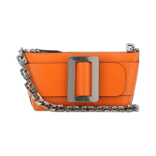 Pouchette Buckle Detail Chained Shoulder Bag