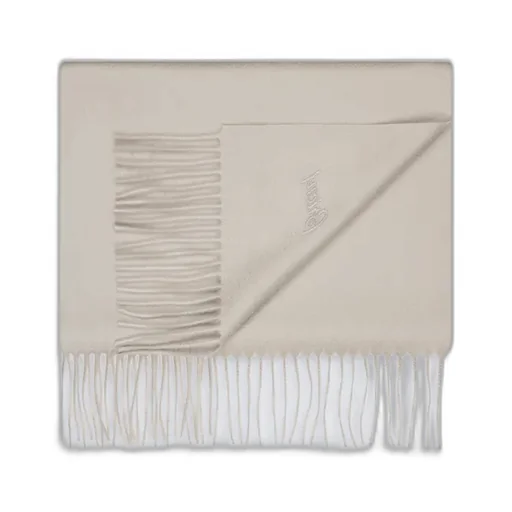 Logo-Embroidered Fringe Scarf
