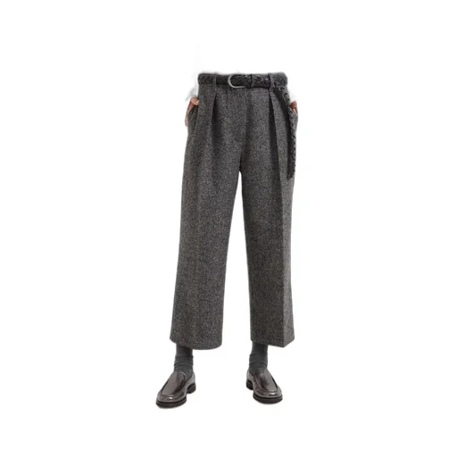 High-Waisted Pleated Trousers