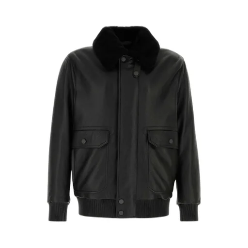 Long-Sleeved Leather Jacket