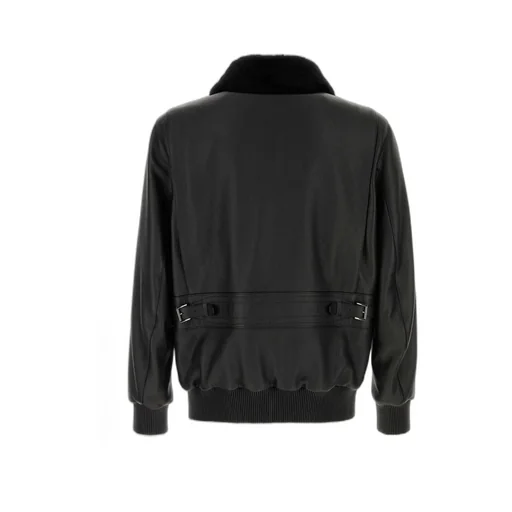 Long-Sleeved Leather Jacket