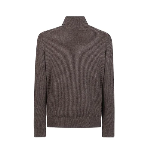 Ribbed-Knit Suede Jacket