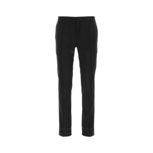 Wool Drawstring-Waist Trousers