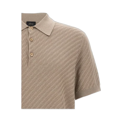 Woven Pattern Knitted Polo Shirt