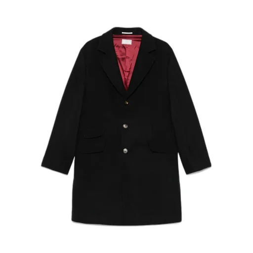 Button-Fastening Patch-Pocket Coat