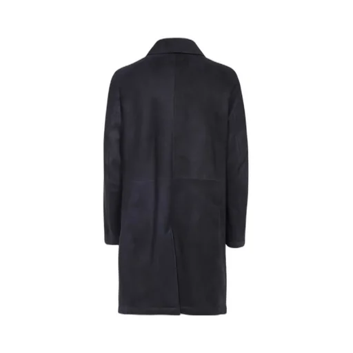 Single-Breasted Leather Coat