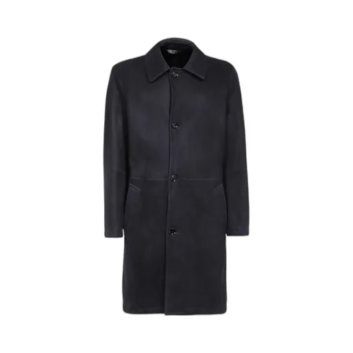 Single-Breasted Leather Coat