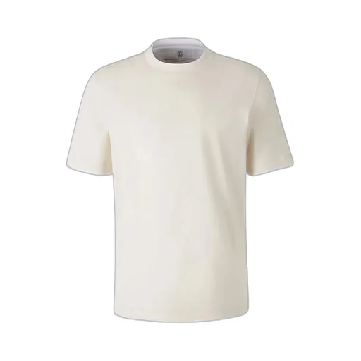 Ribbed-Trim Cotton T-Shirt