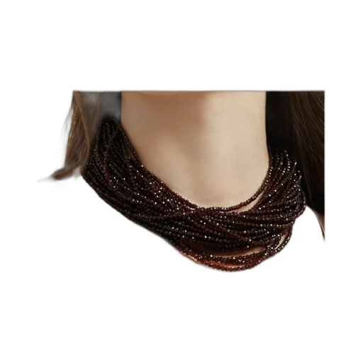 Rows Of Multifaceted Beads Choker