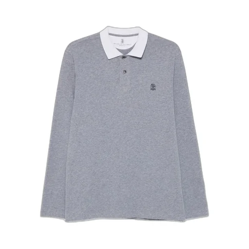 Long-Sleeve Cotton Polo Shirt