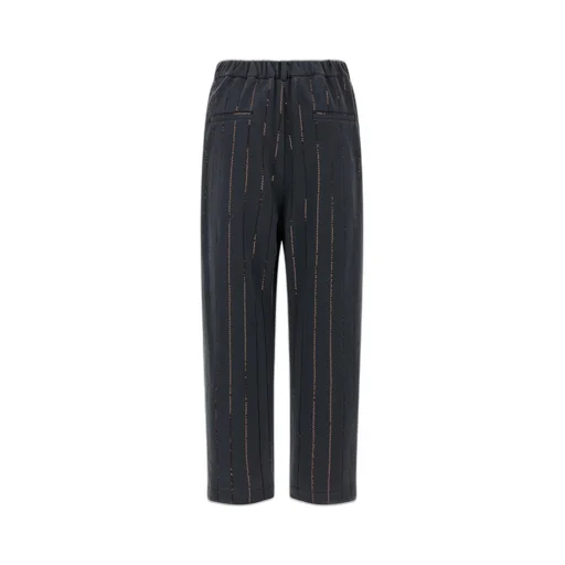 Sequin-Striped Pinstripe Trousers
