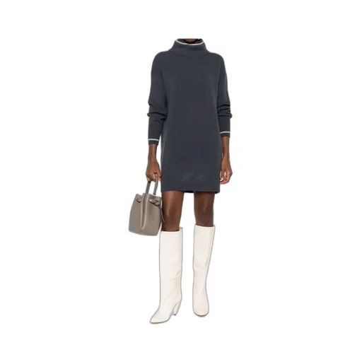 Ribbed High-Neck Mini Dress