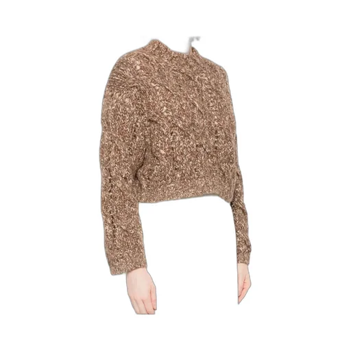 Cable-Knit Balloon-Sleeve Sweater