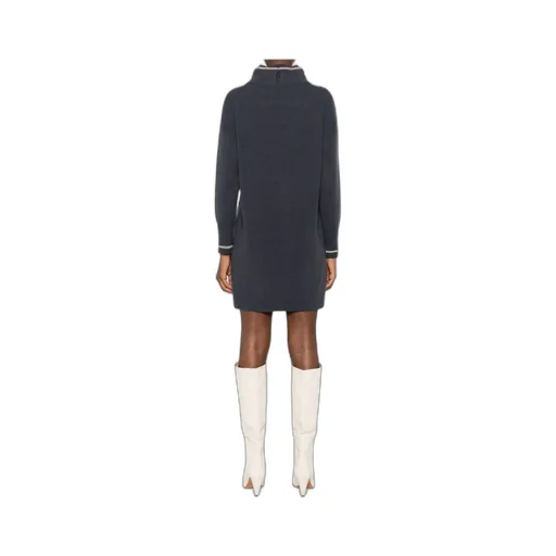 Ribbed High-Neck Mini Dress