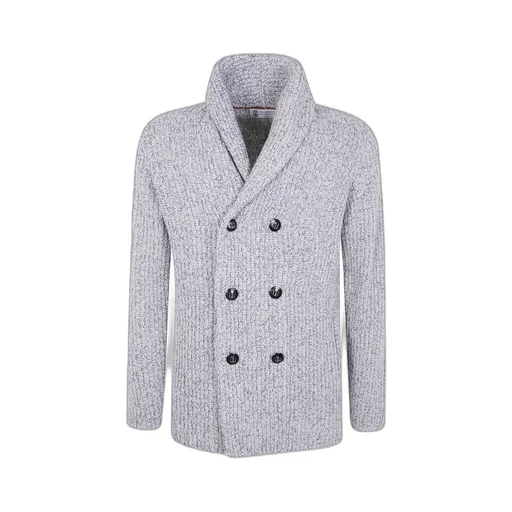 Shawl-Collar Double-Breasted Cardigan