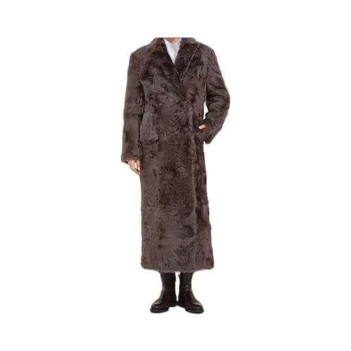 Double-Breasted Lamb Fur Coat