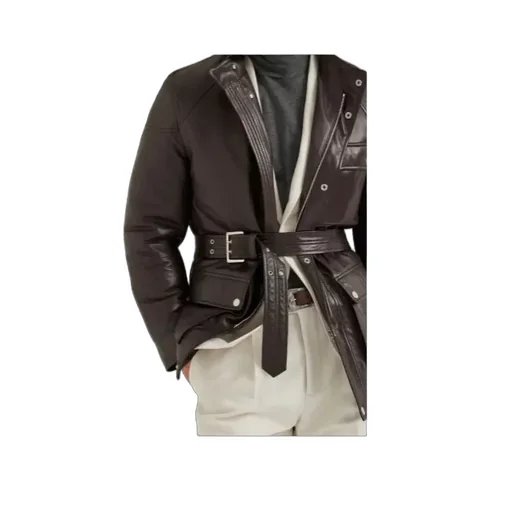Belted Leather Safari Jacket