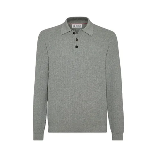 Long Sleeved Ribbed Polo Shirt