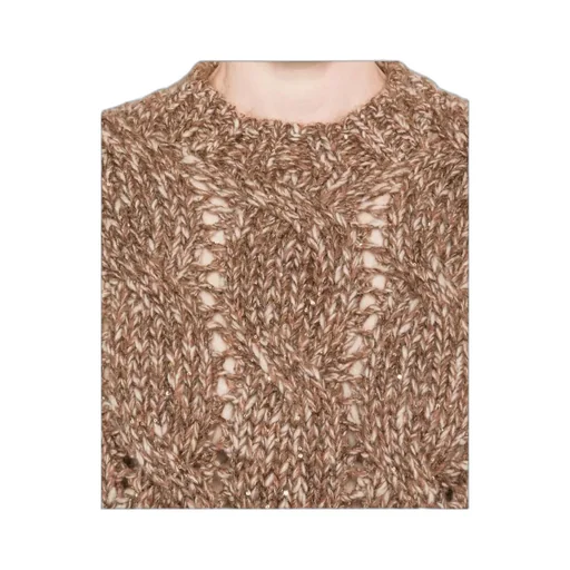 Cable-Knit Balloon-Sleeve Sweater