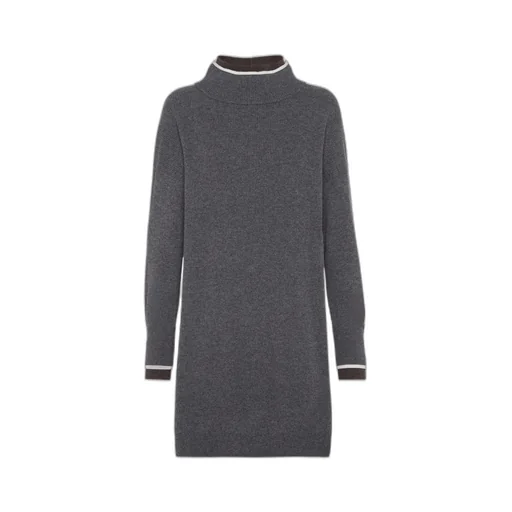 High Neck Ribbed Mini Dress