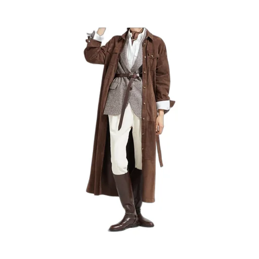 Belted Suede Shirt Dress