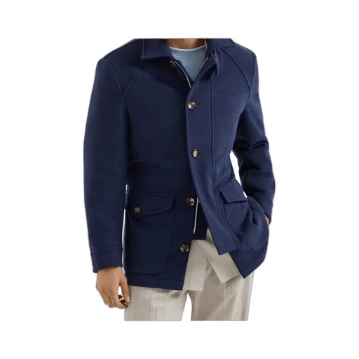 Long-Sleeved Cashmere Coat