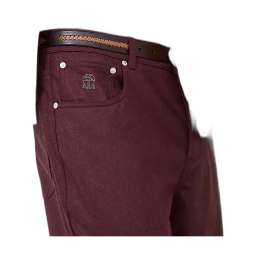 Five-Pocket Virgin Wool Flannel Trousers
