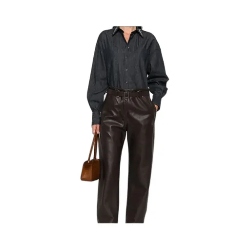 Sequin-Embellished Denim Shirt