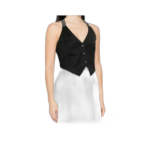 Glitter-Strap Buttoned Waistcoat