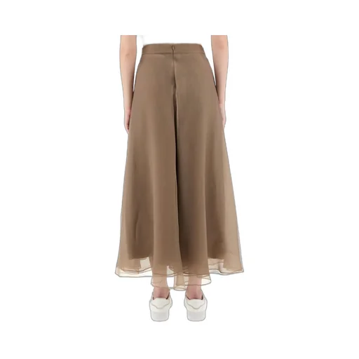 Crispy Satin Paneled Circle Skirt