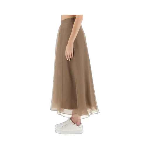 Crispy Satin Paneled Circle Skirt
